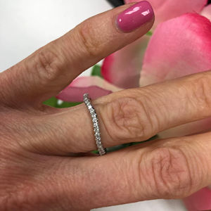 Diamant mariage rehausseur garde bande or blanc garde rehausseur pour les femmes 0.20 Ct diamant bague assortie bande 14k 18k or blanc - Product Image 1