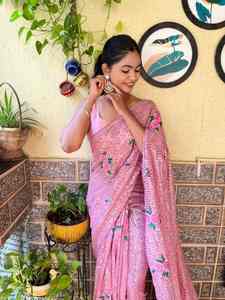 Evergreen Designer Outfit High On Demand Premium Georgette Saree Blouse avec Multy Thread et fournisseur de travail de séquence de l'Inde - Product Image 2