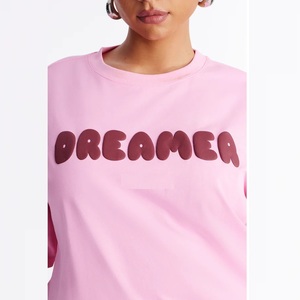 Ensemble de survêtement pour femmes, t-shirt long ample à deux pièces, nouveau logo personnalisé, tendance, tricot décontracté, épaules tombantes, pantalon - Product Image 4