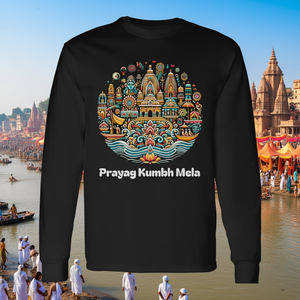 T-shirt à manches longues 2025 Prayag Kumbh Mela Maha Kumbh, symbole religieux hindou, vêtements promotionnels - Product Image 1