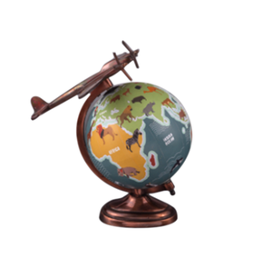 Globo de metal decorativo y funcional con acabado antiguo ideal para decoración de oficinas casas clásicas y detalles de mesa vintage - Product Image 6