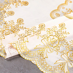 Boen ren bảng vải bán buôn không thấm nước chất lượng cao Bảng bìa cho Đảng nhựa bền ngoài trời vàng ren Khăn trải bàn - Product Image 3