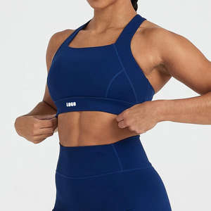 Sujetador Deportivo Sexy con Tirantes Anchos Cruzados en la Espalda y Escote en U, con Relleno Extraíble, Fabricantes OEM Personalizados - Product Image 5