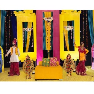 Traditional Stage Sangeet <b>Decor</b> with Punjabi Theme Gorgeous Vibrant Colorful Theme <b>Mehndi</b> Stage Stunning Mehendi Stage <b>Decor</b> - Product Image 1