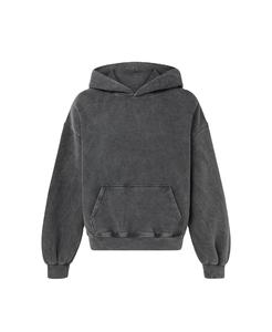 Hoodies à épaules tombantes pour femme, en molleton épais délavé à l'acide et à la pierre, avec impression en relief, 300g - Product Image 1
