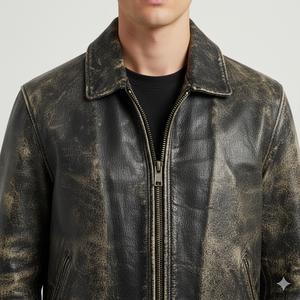 เสื้อแจ็กเก็ตบอมเบอร์เข้ารูปแบบวินเทจผ้านิ่มสไตล์นักขี่จักรยานโลโก้ด้านหน้าสำหรับผู้ชายบริการ RTS - Product Image 4