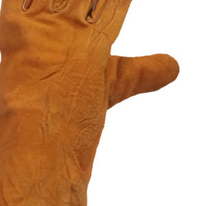 Gants de soudage industriels résistants à la chaleur à longue manchette en cuir fendu de vache Gants de travail de sécurité confortables pour soudeur - Product Image 6