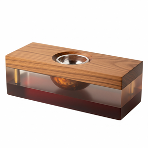 Brûleur de porte-encens en bois plaqué or de luxe pour 2026 Ramadan Eid cadeau parfum utilisation intérieure - Product Image 3