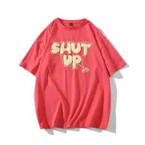 OEM personalizado de talla grande de los hombres 100% camisetas de algodón de secado rápido transpirable Fitness Crew patrón sólido 220 gramos de peso Puff impresión - Product Image 1