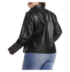 Fall New Fashion Motorcycle Style <b>Vintage</b> <b>Leather</b> <b>Jacket</b> Long-sleeved Lapel <b>Women</b> <b>Leather</b> Coat With Button Chic Belt - Product Image 5