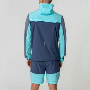 LOW quantité minimale de commande Ensemble d'été de haute qualité pour hommes Vêtements de sport à fermeture éclair Survêtements Poids léger Coupe-vent Couleur contrastée Ensemble court pour hommes - Product Image 2