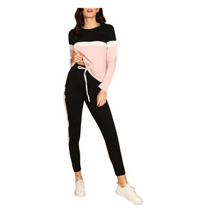 Chándales de algodón 100% para mujer, chándal de algodón y poliéster, trajes para correr con logotipo personalizado, chándales lisos para mujer - Product Image 1