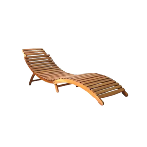 Chaise longue en bois solide de plage de patio extérieur pour le côté de piscine et les meubles de jardin prix de gros - Product Image 1