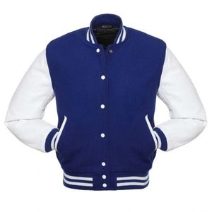 แจ็คเก็ตวาร์ซิตี้ผ้าเมลตันขนสัตว์สำหรับผู้ชายแบบกำหนดเอง พร้อมแขนหนัง แจ็คเก็ตเลตเตอร์แมนขายส่งสำหรับฤดูใบไม้ผลิ ผ้าแคนวาส - Product Image 4