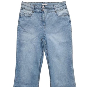 Pantalones vaqueros lavados para mujer, pantalones vaqueros regulares para damas jóvenes, etiqueta personalizada con precio barato al por mayor, pantalones vaqueros de buena calidad - Product Image 4