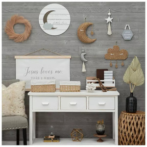 Vente en gros accrocheur tissé jonc de mer lune et étoile décoration murale pour chambre d'enfant articles adorables avec des matériaux écologiques - Product Image 5