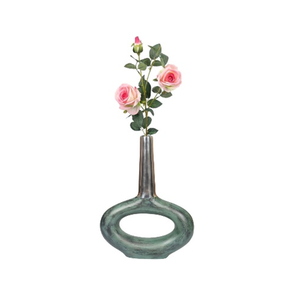 Floreros de cerámica modernos, decoración interior de hogar y hotel de metal - Product Image 1