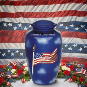 Urna clásica de cremación con estampado de bandera de EE. UU., estilo americano, cenizas funerarias para adultos, entierro de Metal, urnas decorativas para veteranos, fabricante de tarros - Product Image 5