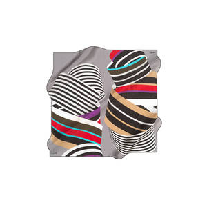 Pañuelo Cuadrado de Seda Satinada con Estampado Digital de Diseño de Lujo 90x90 - Product Image 1