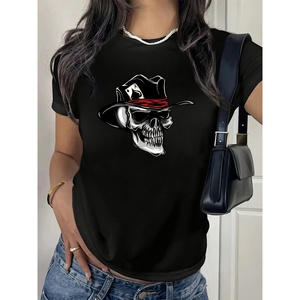 Camiseta de ocio para mujer para Primavera/Verano Top estampado estándar de un color hecho en China - Product Image 1