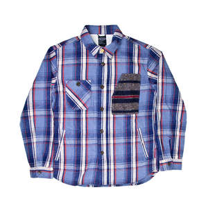 Camisa de Franela Casual para Hombre con Botones, Estampado de Madera, 100% Algodón, Rayas y Cuadros Azules - Product Image 1