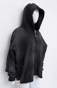 Custom High Quality Streetwear Boxy Fit <b>Hoodie</b> Cotton Fleece Blank Zip up Vintage Wash Hodies for Woman <b>Knitted</b> - Product Image 3