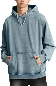 Sweat à capuche d'hiver lavé à la pierre pour hommes 100% coton polaire Streetwear pull léger décoloration au soleil impression de logo personnalisé OEM - Product Image 5