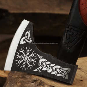 Prix usine multi-usages utiliser manche en bois de couleur différente haches en acier damas de haute qualité conception la plus populaire haches damas - Product Image 2