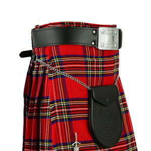 Kilt écossais traditionnel de haute qualité en tartan rouge de style occidental avec sporran réglable et ceinture en cuir, fournisseur du Pakistan - Product Image 3
