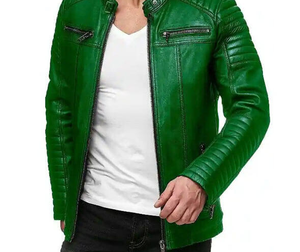 Logo personnalisé de haute qualité 100% veste de mode en cuir pas cher prix moto veste en cuir d'extérieur - Product Image 5