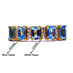 Diseñador de plata esterlina 925 Topacio Azul Topacio blanco piedras preciosas moda única moda dedo anillo ajustable - Product Image 2