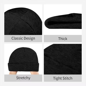 Gorro de punto bordado unisex de invierno de alta calidad acrílico con logotipo personalizado para hombre Ronpex - Product Image 4
