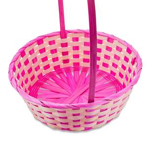 Linda cesta de regalo de bambú rosa, dulces de Navidad, fruta, juguetes para aperitivos, cesta de embalaje de regalo con asa, regalos para niños, Amigos de la familia - Product Image 2