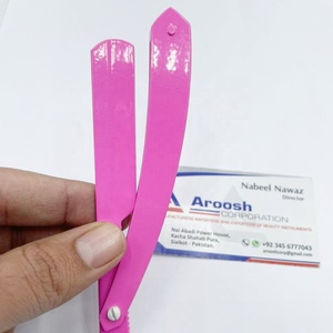 Maquinilla de afeitar recta Manual de acero inoxidable sólido de alta calidad, maquinilla de afeitar profesional de Color rosa, venta al por mayor sostenible - Product Image 4