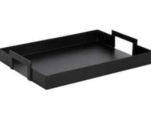 Bandeja de servicio de hierro Rectangular negra clásica Placa decorativa de mesa de metal de primera calidad para almacenamiento de alimentos con recubrimiento en polvo - Product Image 6