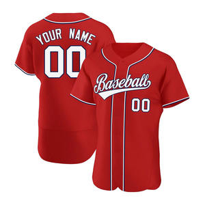 Personnalisable 100% Polyester Baseball Jersey Respirant Solide Couleurs Personnalisées Ensemble Style Uniforme Anti-Bactérien Hommes 260g Tissu - Product Image 3