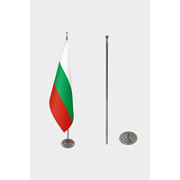Personnalisé # 3x5 pieds #   Drapeau officiel de la Bulgarie avec mât en aluminium et logo personnalisé (options coton, nylon, plastique)