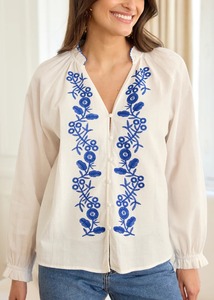 Blusa Larga de Algodón Georgette para Oficina, Ecológica, Suministro ODM de la India - Product Image 4