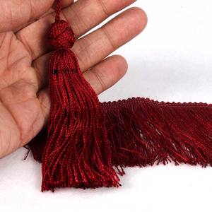 High Quality Sale OEM Wholesale French Red <b>Fringe</b> Top Quality Custom Gold Wire <b>Tassel</b> <b>Fringe</b> - Product Image 4