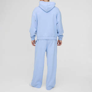 Conjunto de Sudadera con Capucha Extra Grande y Pantalones Deportivos a la Moda OEM, 100% Algodón, Logotipo Personalizado Impreso, Chándal Cálido para Hombre - Product Image 3