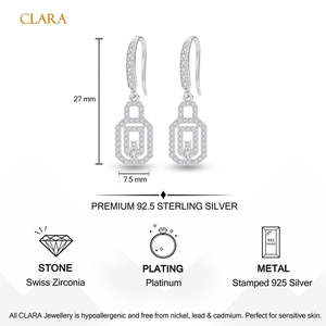 NOVAMART Fine Premium 925 Sterling <b>Silver</b> <b>Drop</b> <b>Earrings</b> for Women Girls Gold Plated Water Flower Pattern Featuring Pearls Diamon - Product Image 5