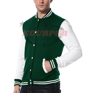 Chaqueta universitaria de béisbol personalizada Varsity Letterman con cuello levantado para hombre en color único Chaqueta térmica de invierno a precio al por mayor - Product Image 2