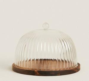Gran plato de madera hecho a mano con cúpula de cristal para servir sándwiches, postres y delicias saladas sin esfuerzo - Product Image 5
