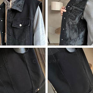 Turn Down Collar Hombres Jeans Chaleco Tallas grandes Jeans Chaleco Transpirable 100% Algodón Uso al aire libre Hombres Jeans Chaleco - Product Image 4