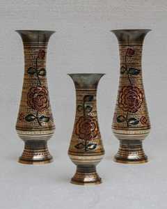 Vintage Textured Metal Vase Brass Flower Vase Farmhouse Decor Perfect Gift For Anniversary Wedding Birthday <b>Wife</b> Mother - Product Image 5