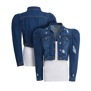 2024 nouveauté femmes de haute qualité en détresse à manches longues Denim veste léger bleu culture lavé jean dernière veste - Product Image 1