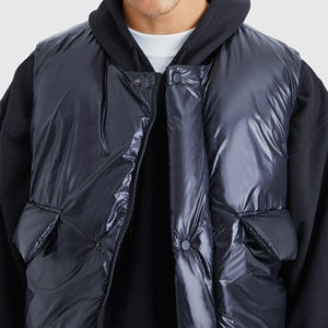 Chaqueta informal de invierno para hombre personalizable al por mayor ligera acolchada de gran tamaño con cuello levantado y cremallera impermeable y transpirable - Product Image 3