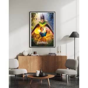 Affiche Disney Blanche-Neige et la Reine, design moderne, cadre noir, pour usage mural - Product Image 1