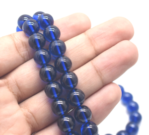 Phòng Thí Nghiệm Màu Xanh Sapphire Hạt 10 Mm Vòng Hạt Khoan Đá Cho Vòng Cổ Trang Sức Màu Xanh Sapphire Vòng Cổ - Product Image 1