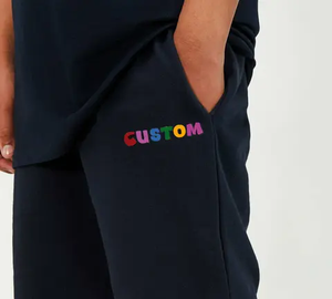 Conjunto de pantalones cortos de verano para hombre de proveedor de fábrica, chándal de manga corta de algodón orgánico 100% de secado rápido con logotipo - Product Image 5